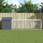 vidaXL Kippenhok met ren 117x405x123 cm gegalvaniseerd staal, Dieren en Toebehoren, Knaagdieren en Konijnen | Hokken en Kooien