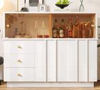 Witte Keukenkast met Glazen Deuren – Dressoir 120x95 cm, Huis en Inrichting, Keuken | Keukenelementen, Verzenden, Nieuw