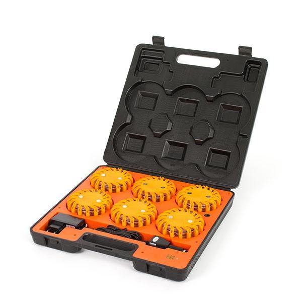 MegaFlare - 6 units (amber) - zwarte koffer - 12&24/220 volt, Hobby en Vrije tijd, Modelbouw | Radiografisch | Helikopters en Quadcopters