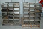 Vintage magazijnbakken metalen stapelbakken stapelbak, Ophalen, Gebruikt
