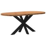 vidaXL Eettafel 180x90x74 cm ovaal massief eikenhout, Huis en Inrichting, Tafels | Eettafels, Verzenden, Nieuw
