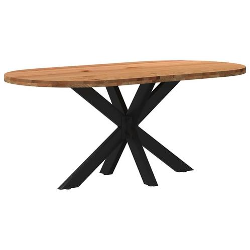 vidaXL Eettafel 180x90x74 cm ovaal massief eikenhout, Huis en Inrichting, Tafels | Eettafels, Nieuw, Verzenden