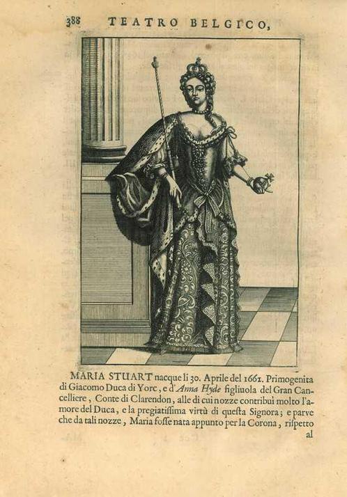 Portrait of Mary II of England, Antiek en Kunst, Kunst | Etsen en Gravures