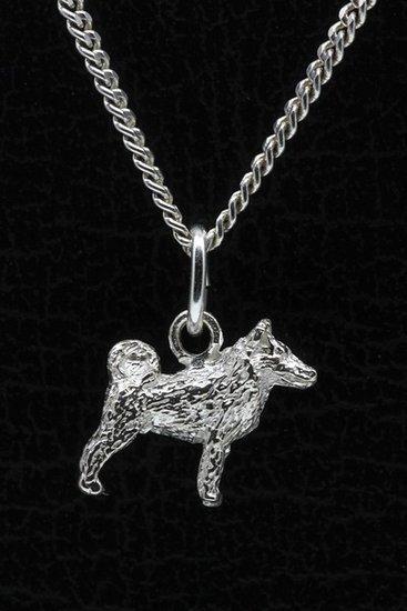Zilveren Schipperke met staart ketting hanger - klein, Sieraden, Tassen en Uiterlijk, Kettinghangers, Verzenden