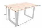 Massieve eettafel IRON CRAFT 140cm mangohout zwart ijzeren, Huis en Inrichting, Tafels | Eettafels, Ophalen of Verzenden, Nieuw