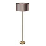 Vloerlamp messing met velours kap taupe 50cm - Simplo, Huis en Inrichting, Lampen | Vloerlampen, Nieuw, Overige materialen, Klassiek / Antiek