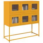 vidaXL Dressoir 100,5x39x107 cm koudgewalst staal, Verzenden, Nieuw, Metaal