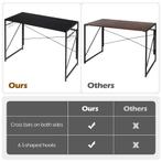 nklapbaar Bureau Klaptafel met 6 Haken en Metalen Frame, Verzenden, Nieuw