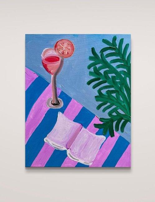 Aurora Camaiani - A day at the beach, Antiek en Kunst, Kunst | Schilderijen | Modern
