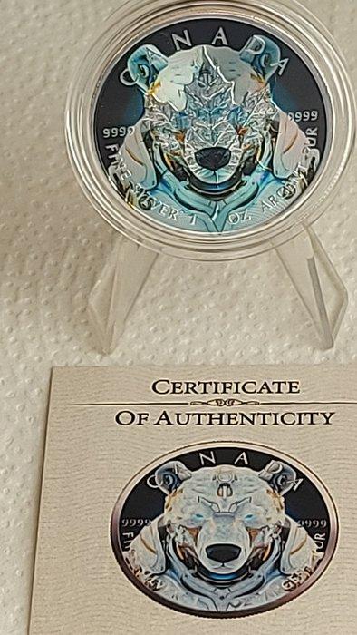 Canada. 5 Dollars 2024 Maple Leaf  Polar Bear  , colorida, Postzegels en Munten, Munten | Europa | Niet-Euromunten