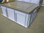 Stapelbak 80x60x32cm met oplegdeksel, grijs, PP, gesloten,, Doe-het-zelf en Verbouw, Gebruikt, 60 cm of meer, Bak of Kist, 75 tot 100 cm