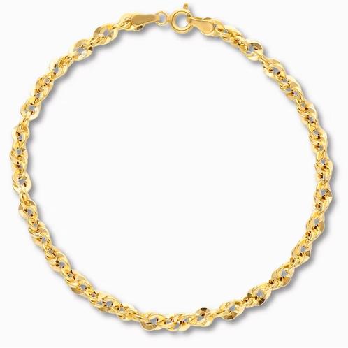 Gouden Twist Schakelarmband 9K, Sieraden, Tassen en Uiterlijk, Armbanden, Goud, Nieuw, Goud, Verzenden