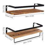 Houten Wandplank met 2 Niveaus voor Woonkamer of Kantoor, Verzenden, Nieuw