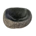 Waskom BWS Stone Rond 35x15x12 cm Riviersteen Grijs, Doe-het-zelf en Verbouw, Sanitair, Ophalen of Verzenden, Nieuw