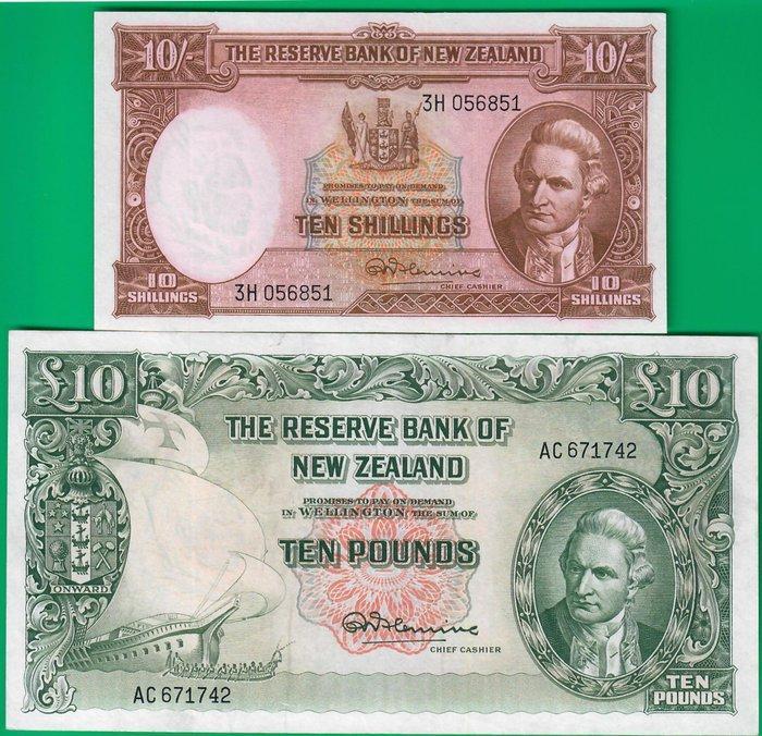 Nieuw-Zeeland. - 10 shillings and 10 Pounds ND (1960-67) -, Postzegels en Munten, Bankbiljetten | Europa | Niet-Eurobiljetten