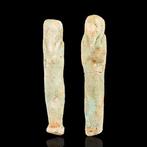 Oud-Egyptisch Paar faience ushabtis - beeldjes van het