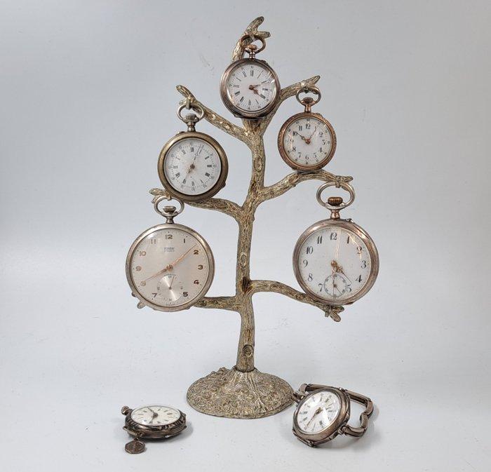 Klokonderdelen (8) - - .800 zilver - 1850-1900 - Zakhorloges, Antiek en Kunst, Antiek | Klokken