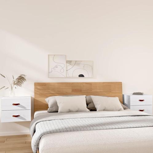 vidaXL Nachtkastjes 2 st wandgemonteerd 50x36x40 cm wit, Huis en Inrichting, Kasten | Overige, Nieuw, Verzenden