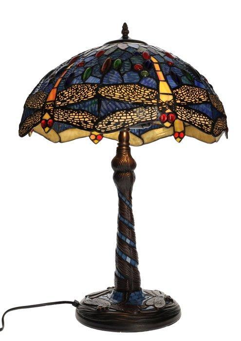 Lamp - Tiffany style - dragonfly - Glas, Messing, Antiek en Kunst, Kunst | Designobjecten