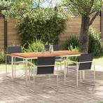 vidaXL TuinEetset 5 pcs Massief Teak Hout, Tuin en Terras, Tuinsets en Loungesets, Verzenden, Nieuw