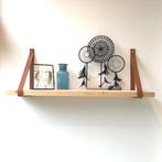 Leren plankdragers + plank naturel/oud 25 kleuren +RVS sierk, Huis en Inrichting, Woonaccessoires | Wandplanken en Boekenplanken