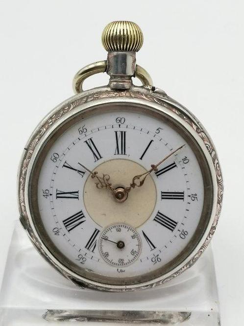 pocket watch - Pferde Motiv - Silber 800 - 1850-1900, Sieraden, Tassen en Uiterlijk, Horloges | Heren