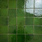 Wandtegel menorca tourmaline donker groen vintage craquele, Nieuw, Ophalen of Verzenden, 10 m² of meer, Wandtegels