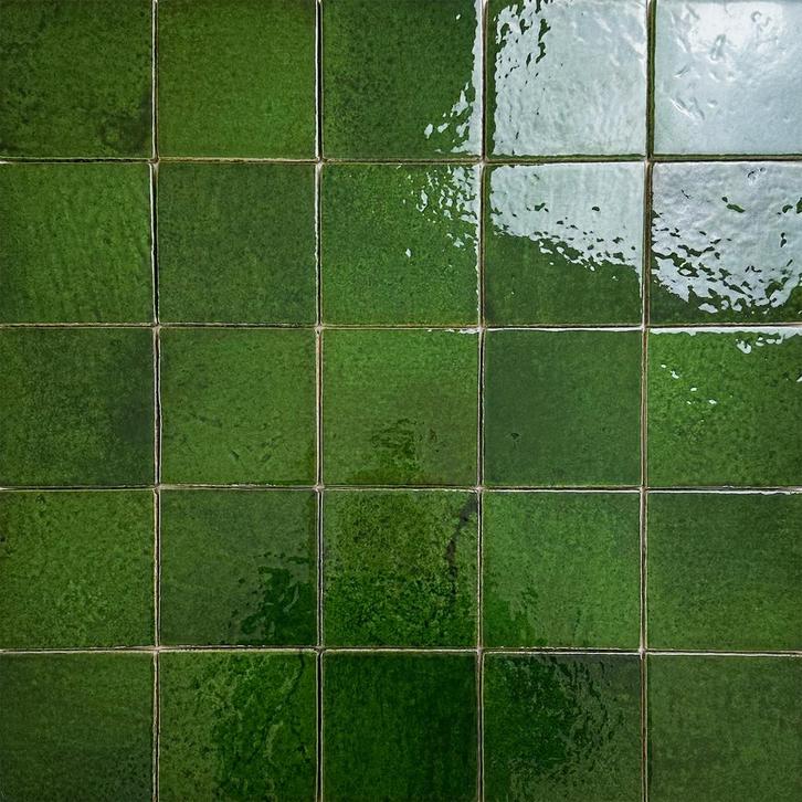 Wandtegel menorca tourmaline donker groen vintage craquele, Doe-het-zelf en Verbouw, Tegels, Wandtegels, Nieuw, 10 m² of meer