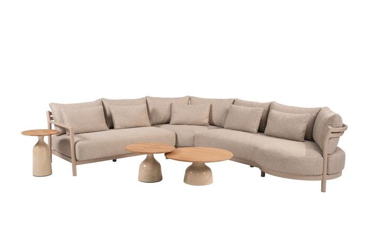 Mykonos loungeset + June koffietafels - 4 Seasons Outdoor, Tuin en Terras, Tuinsets en Loungesets, Bank, Bijzettafel, Nieuw, Aluminium