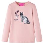 vidaXL Kindershirt met lange mouwen 104 lichtroze, Verzenden, Nieuw