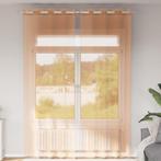 vidaXL Gordijnen voile met doorvoertules 2 st terracotta, Huis en Inrichting, Verzenden, Nieuw, Bruin