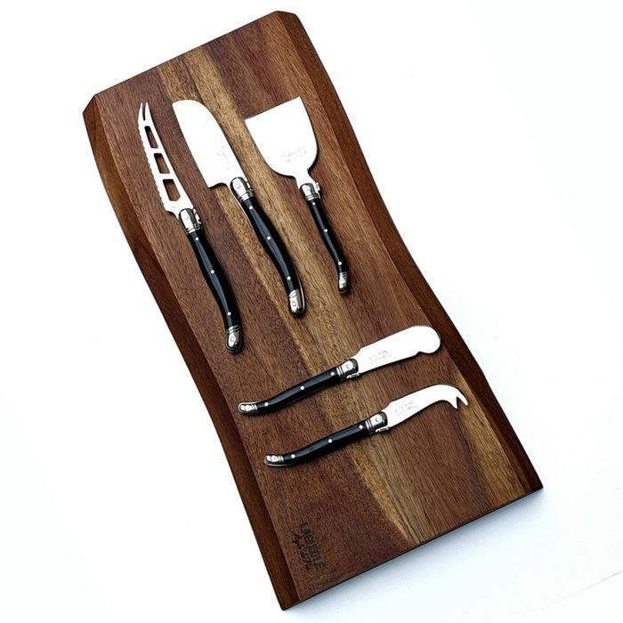 Laguiole - 5x Cheese knives - Wood Serving Board - Acacia, Antiek en Kunst, Antiek | Keukenbenodigdheden