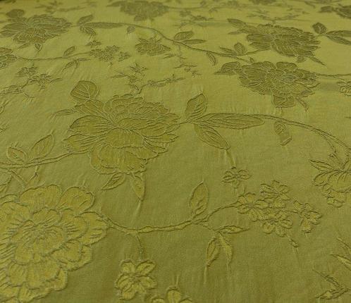 Prestigieuze damaststof in semi-glanzend groen satijnmengsel, Antiek en Kunst, Antiek | Kleden en Textiel