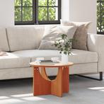 vidaXL Salontafel Bruin 50 x 50 x 35 cm Massief grenenhout, Huis en Inrichting, Tafels | Salontafels, Verzenden, Rond, Nieuw, 50 tot 100 cm