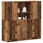 vidaXL 3-delige Keukenkastenset bewerkt hout oud houtkleurig, Huis en Inrichting, Woonaccessoires | Wandplanken en Boekenplanken