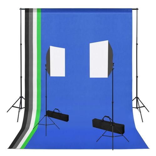 vidaXL Fotostudioset met softboxlampen en achtergronden, Audio, Tv en Foto, Fotografie | Fotostudio en Toebehoren, Nieuw, Verzenden