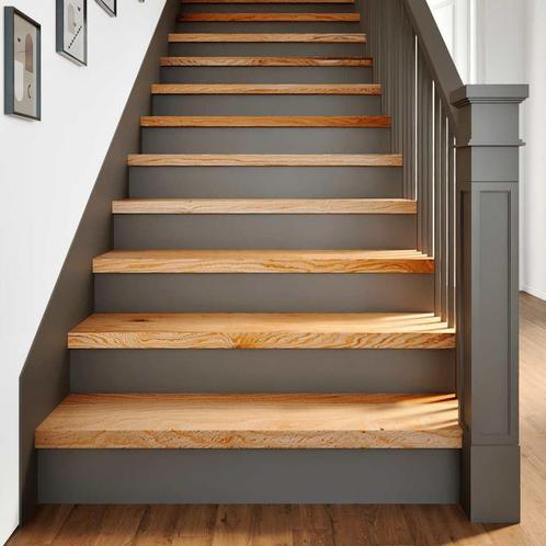 vidaXL Traptreden 4 st 100x30x2 cm massief eikenhout, Doe-het-zelf en Verbouw, Ladders en Trappen, Nieuw, Verzenden