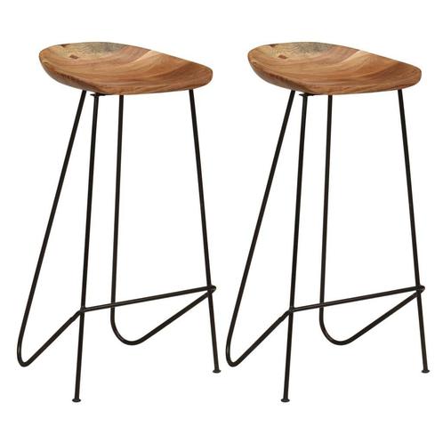 Barkrukken Massief Hout - Set van 2 - OP = OP - Horeca Tip!, Huis en Inrichting, Barkrukken, 60 tot 90 cm, 2 krukken, Nieuw, Ophalen of Verzenden