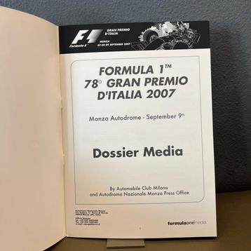 Mclaren - Gp Monza 2007 - Dossier Media - Fernando Alonso - beschikbaar voor biedingen