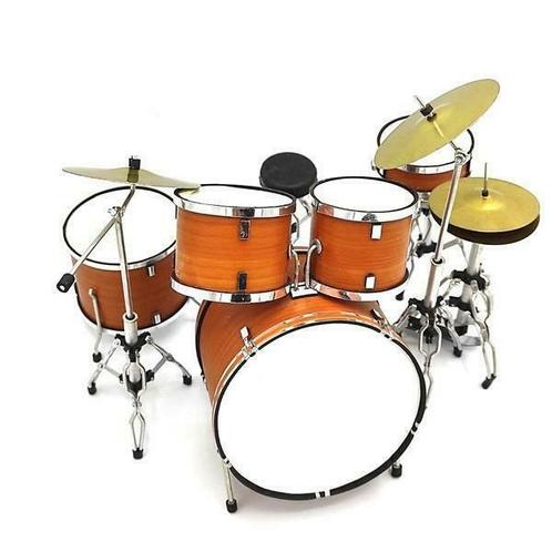 Miniatuur decoratief bruin drumstel, Verzamelen, Muziek, Artiesten en Beroemdheden, Overige typen, Nieuw, Ophalen of Verzenden