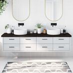 vidaXL Wastafelblad 220x60x(2-6) cm behandeld massief hout, Huis en Inrichting, Keuken | Keukenelementen, Verzenden, Nieuw, Grijs