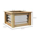 TRUUSK Verhoogde Plantenbak Metaal met Houten Frame - 45x45x, Verzenden, Nieuw