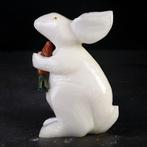 Het Witte Konijn - Gesneden witte kwarts - Hoogte: 125 mm -