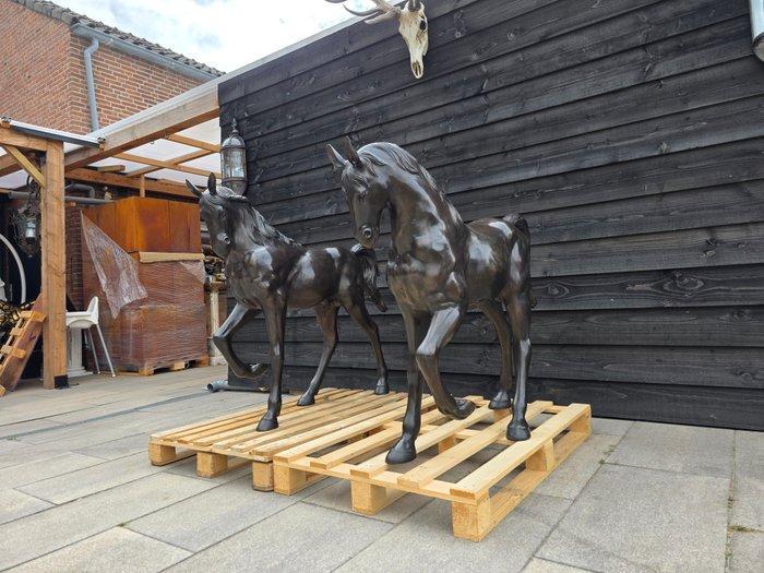 Beeld, XL Set Horses - 109 cm - Brons - 2025, Antiek en Kunst, Curiosa en Brocante