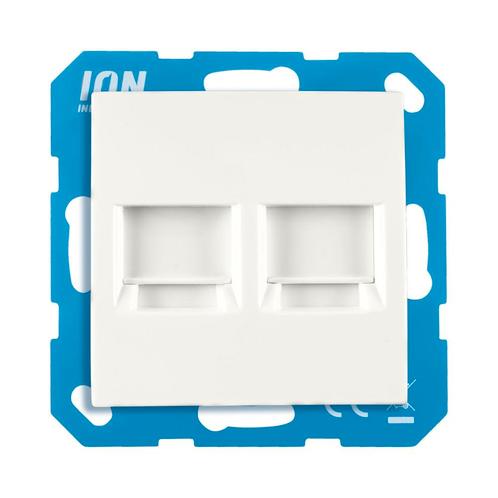 Modular Jack 2-voudig met Centraalplaat E1 | Mat Alpin wit, Doe-het-zelf en Verbouw, Elektra en Kabels, Nieuw, Ophalen of Verzenden