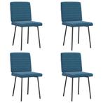 vidaXL Eetkamerstoelen 4 st fluweel blauw, Huis en Inrichting, Stoelen, Verzenden, Nieuw, Blauw