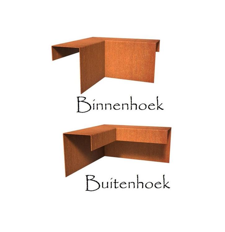 Cortenstaal u-profiel hoek 30x30x10,4x15cm, Tuin en Terras, Bielzen en Borders, Minder dan 100 cm, Nieuw, Overige materialen, Border
