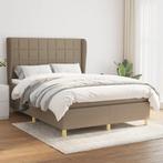 vidaXL Boxspring met matras stof taupe 140x190 cm, Verzenden, Stof, Nieuw, Tweepersoons