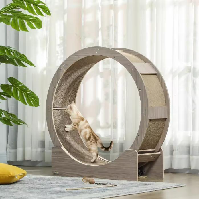 Katten Loopwiel 91cm – Trainingswiel met Rem en Krabmat, Dieren en Toebehoren, Kattenspeelgoed, Nieuw, Verzenden