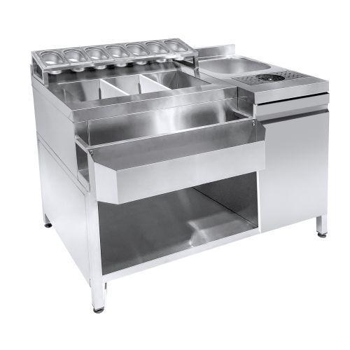 CombiSteel Cocktail Bar Station | Spoelbak & Speedrail, Witgoed en Apparatuur, Koelkasten en IJskasten, Ophalen of Verzenden